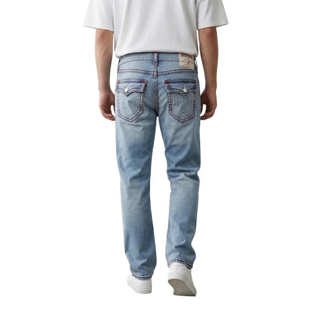 True Religion Rocco Jeans Mens 44 Blue Tycoon Medium‎ Wash Flap Super T 106275